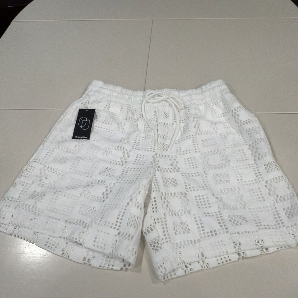 Original Use Womens Geometric Lace Beach Shorts with Elastic Waist NEW Size S